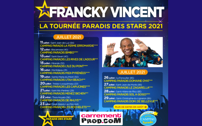 Tournée Francky Vincent Juillet 2021